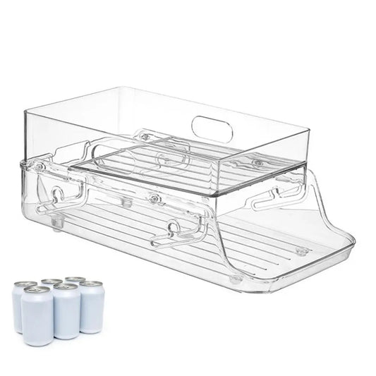 Refrigerator Soda Can Organizer 2-Tier Clear Canned Food Holder