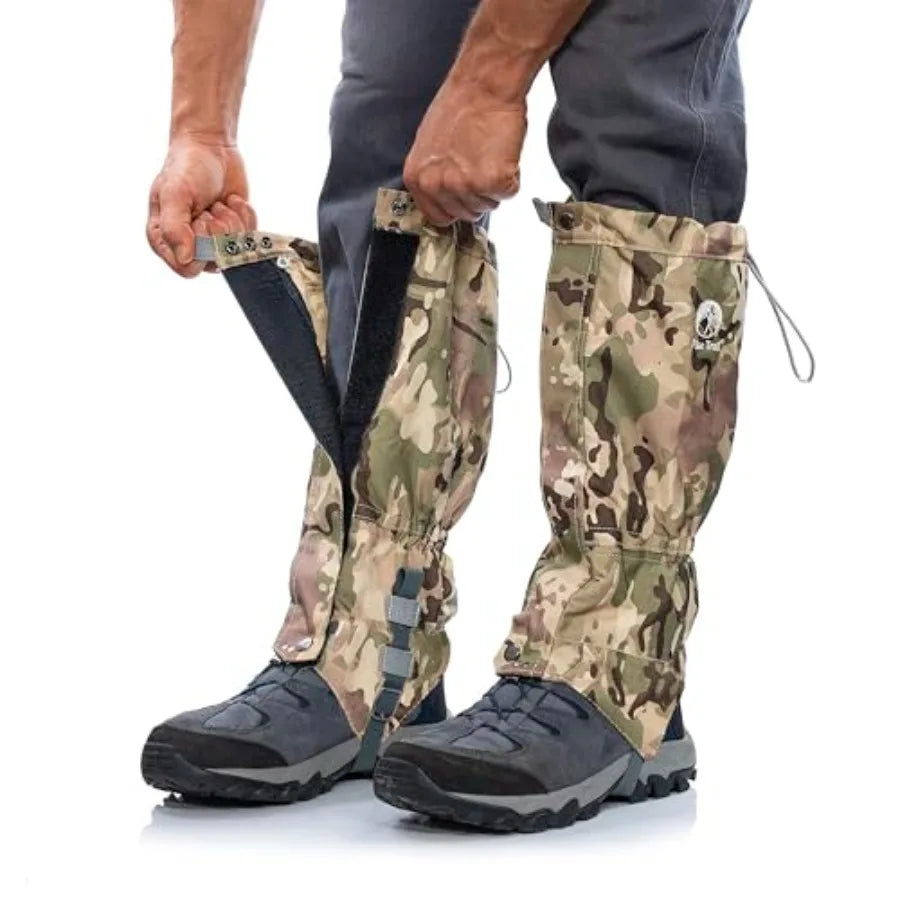 Adjustable Leg Gaiters - Lightweight, Waterproof - Leg Guards for Men and Women - Hiking Essentials Ideal for Hunting, Trekking