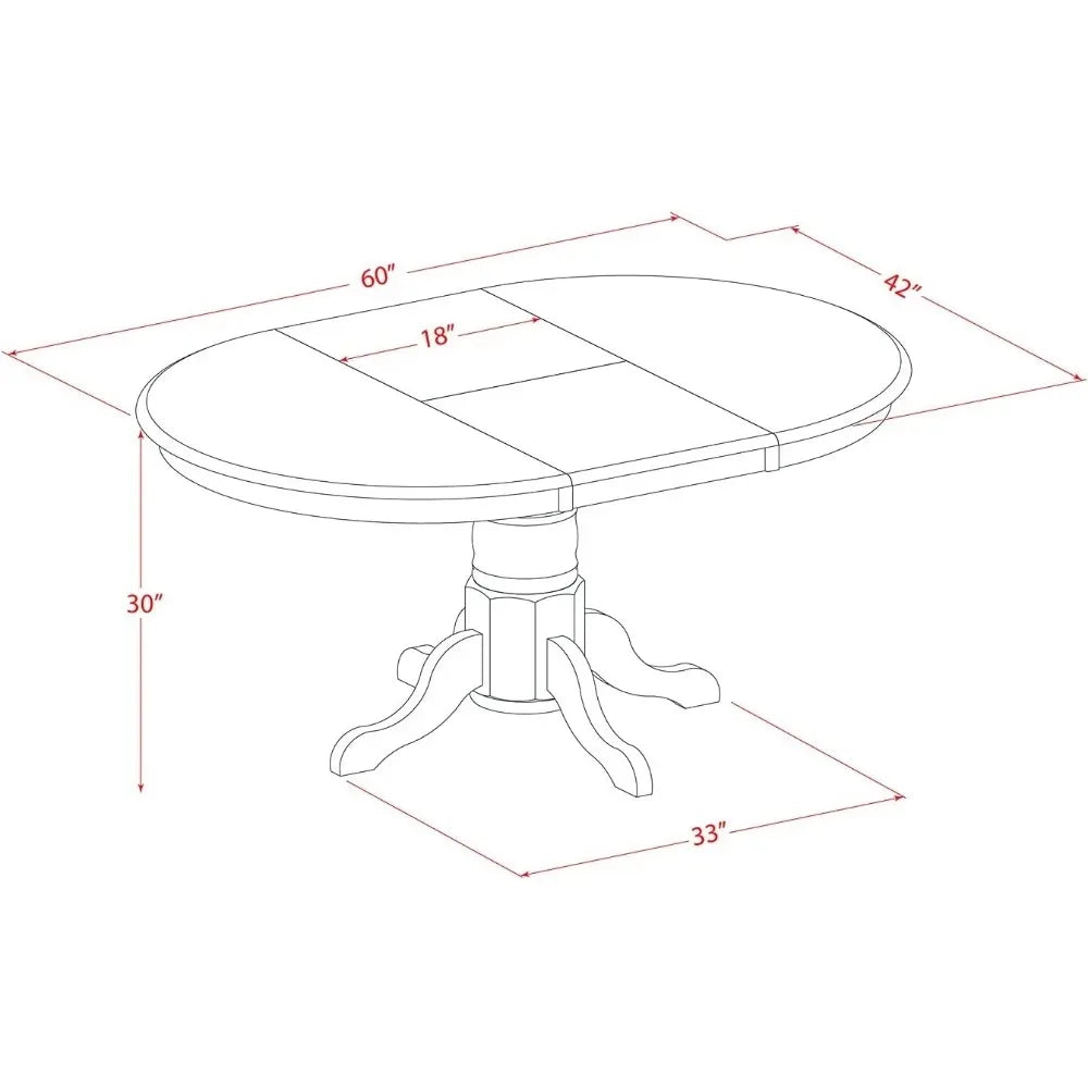 Dining Table Set With Butterfly Leaves And Linen Chairs