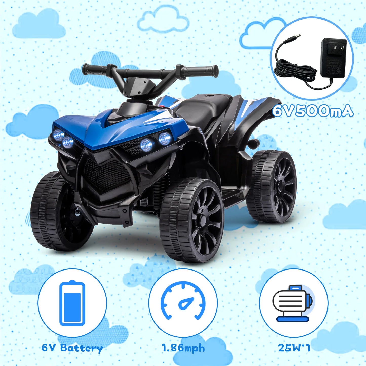 Premium Kids Electric Four Wheel Ride On Quad Buggy