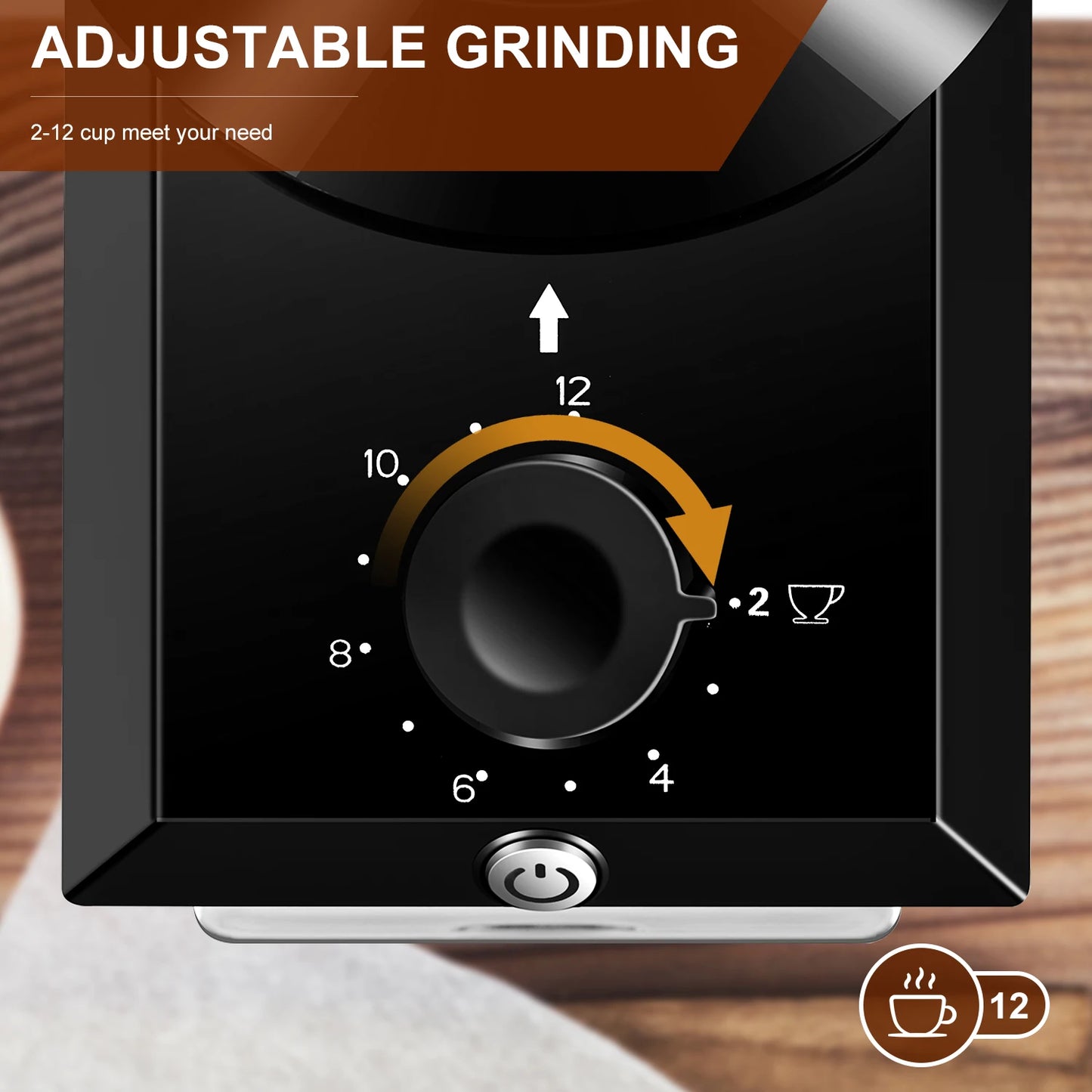 Automatic Burr Mill Coffee Grinder Electric Coffee Bean Grinding With 28 Adjustable Gears