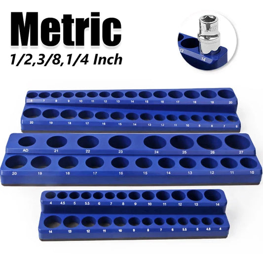 Magnetic Socket Organizer Kit For Tools Storage And Display