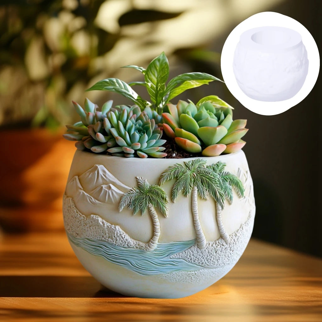 Witch Magic House Relief Pumpkin Succulent Plant Flower Pot Resin Mold  House Relief Storage Box Castle Candle Cup Gypsum Molds