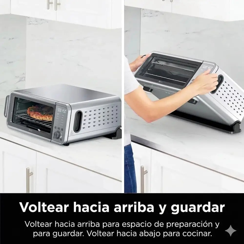 10-in-1 Digital Air Fryer Oven with Large Capacity, Space-Saving Lid, Stainless Steel, Temperature Control, 17-Qt, 1800W, Up to