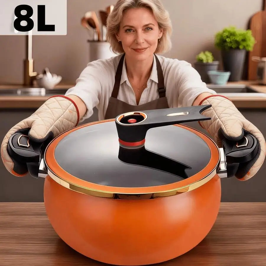 Large-Capacity Soup Pot With A Twist-Lock Handle For Quick Cooking, Non-Stick Pot 2.19 Gallons Multi-Function Cooking Pot, Gas S