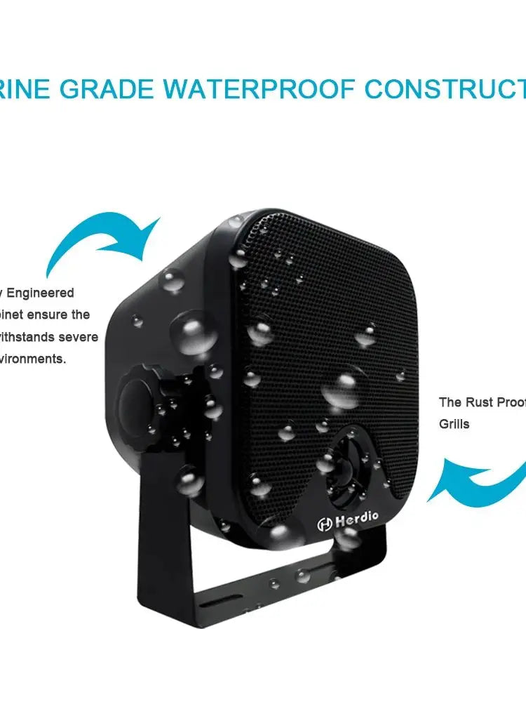 Herdio Waterproof Marine Speakers 100W Outdoor ATV UTV