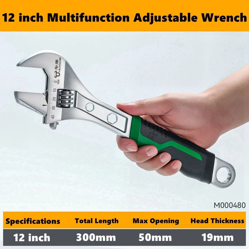 8/10/12 inch Adjustable Wrench Multi-function Universal Spanner Wrenches Set for Greater Leverage Locking Car Maintenance Tool
