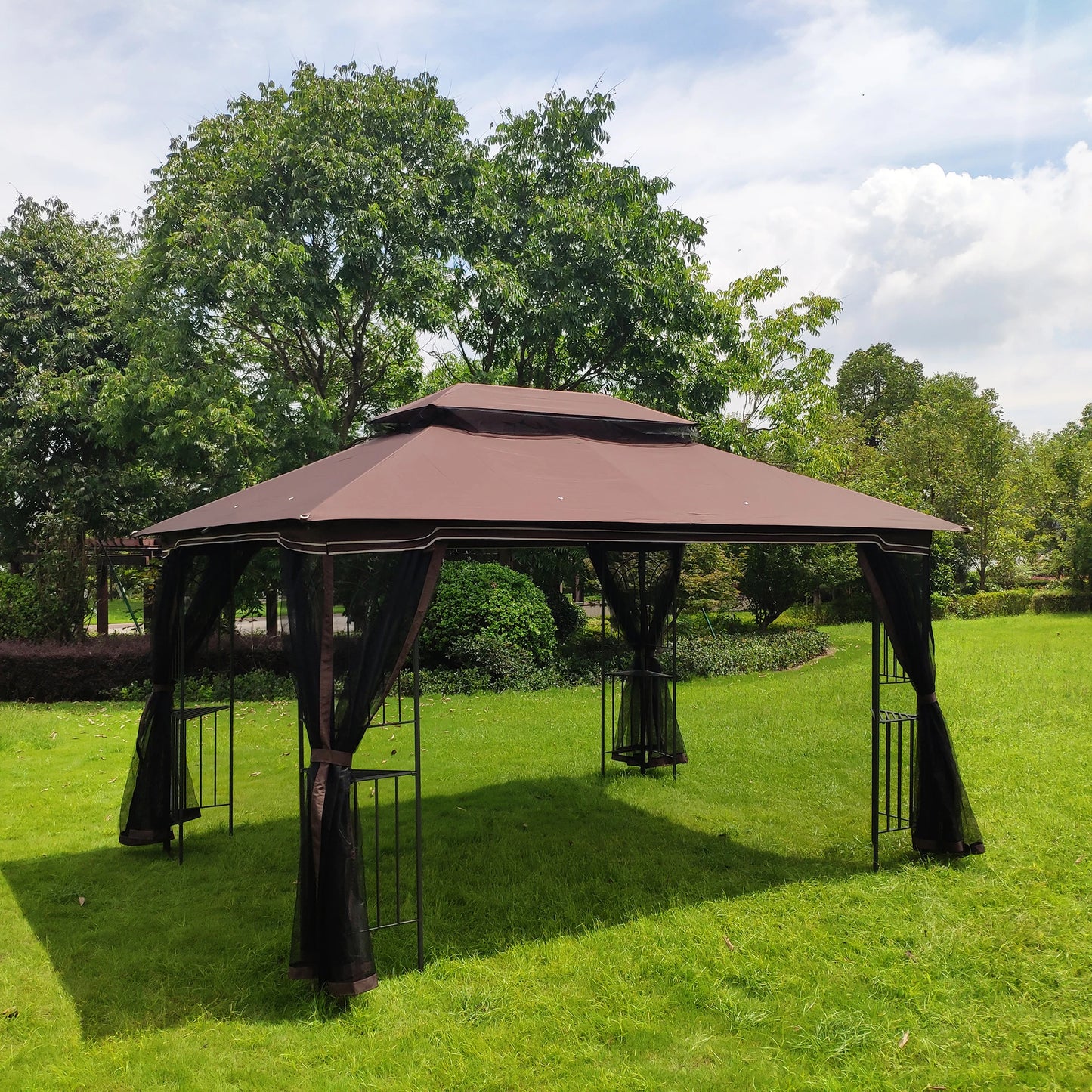 Outdoor Patio Gazebo Canopy Tent With Mosquito Net
