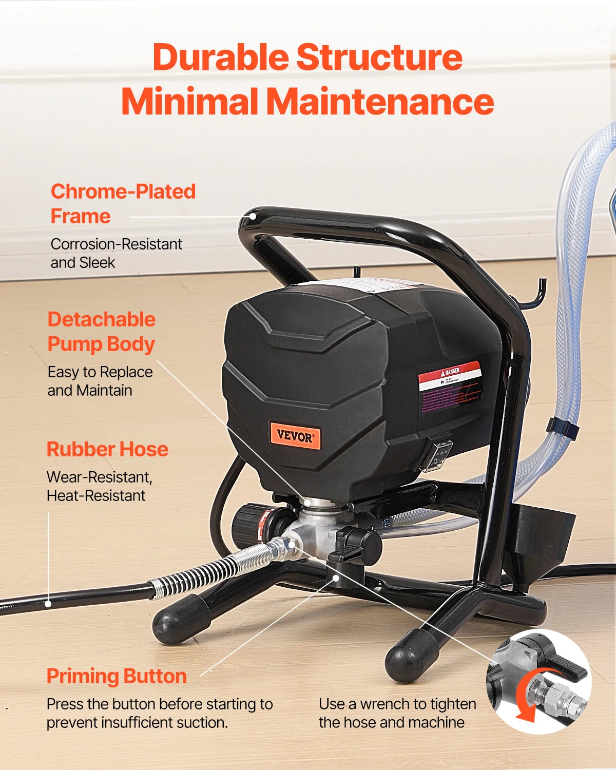 Stand Airless Paint Sprayer 650W High Efficiency 3000 PSI