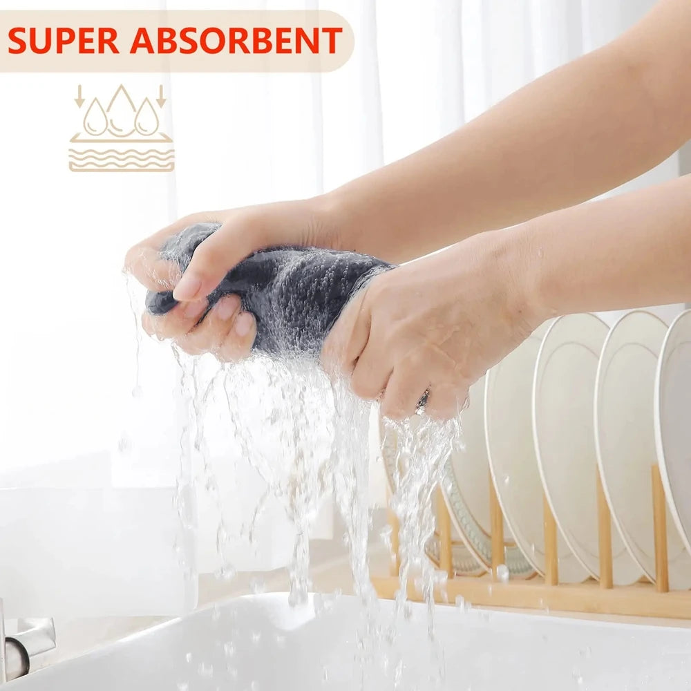 6PCS No Trace Honeycomb Absorbent Dish Tableware Kitchen Rag Towel Glass Cleaning Cleaning Tool Towel