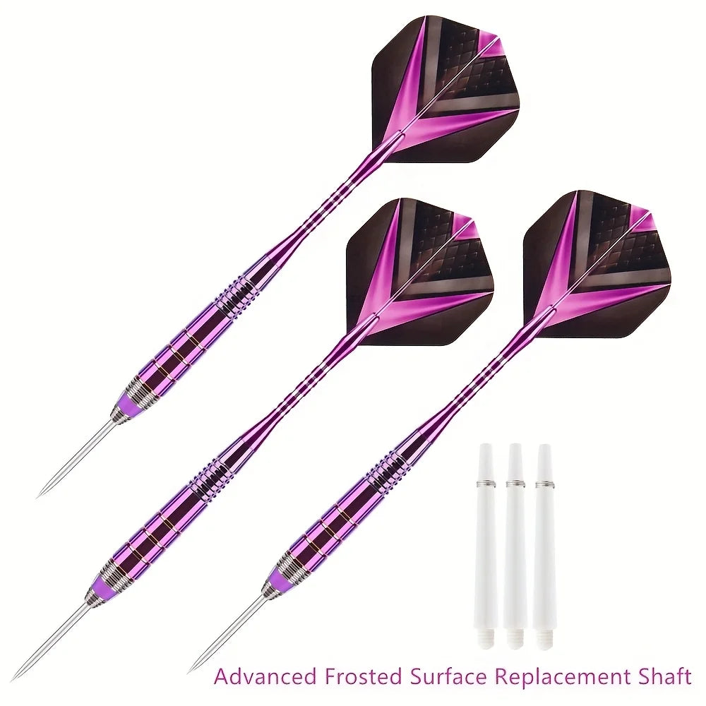 Darts Metal Tip Set 3 Aluminum Shaft Metal Dart Professional Darts Steel Tip Sets Extra 3 Dart Flights 3 Replace Plastic Shafts
