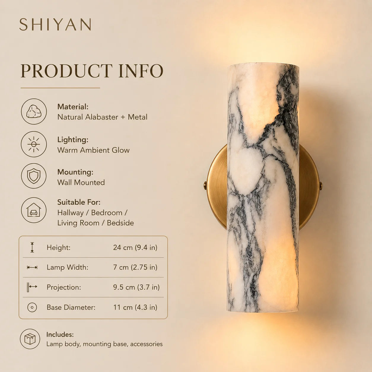 SHIYAN Cloudstone Lamps Bedside Living Room Italian Style Natural Stone Marble Light Luxury Home Decoration Modern Wall Lights