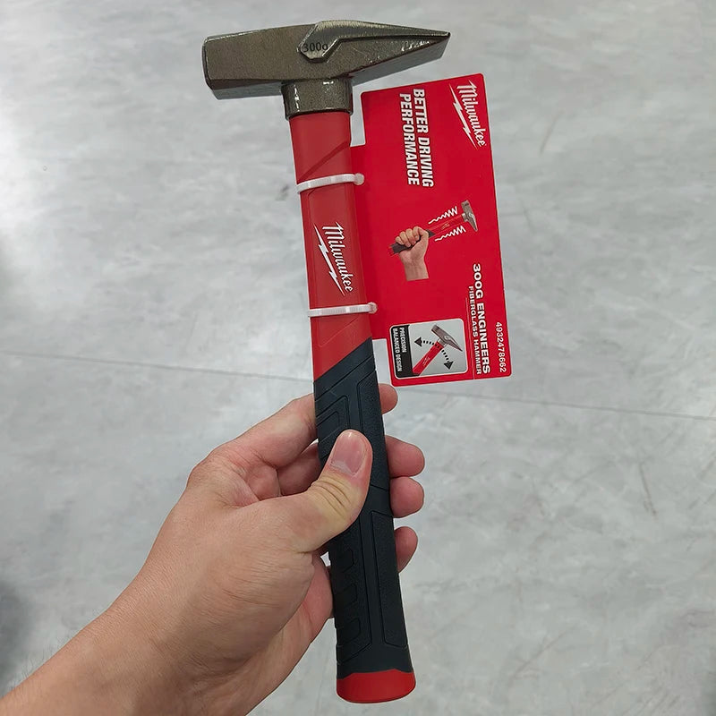 Milwaukee 4932478662 300g Engineers Hammer Fiberglass Anti-slip Grip Machinist Cross Pein Hammer