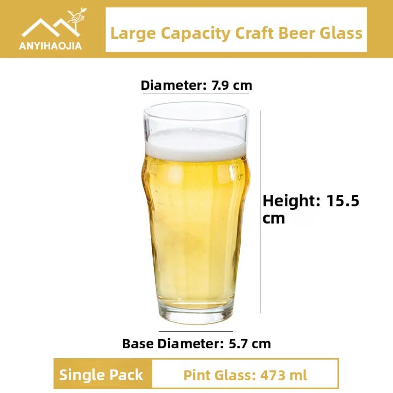 Large Capacity IPA Beer Glass Pub Commercial Pint Cup Craft Beer Mug Creative Personalized Wheat Beer Cup Crystal Glass