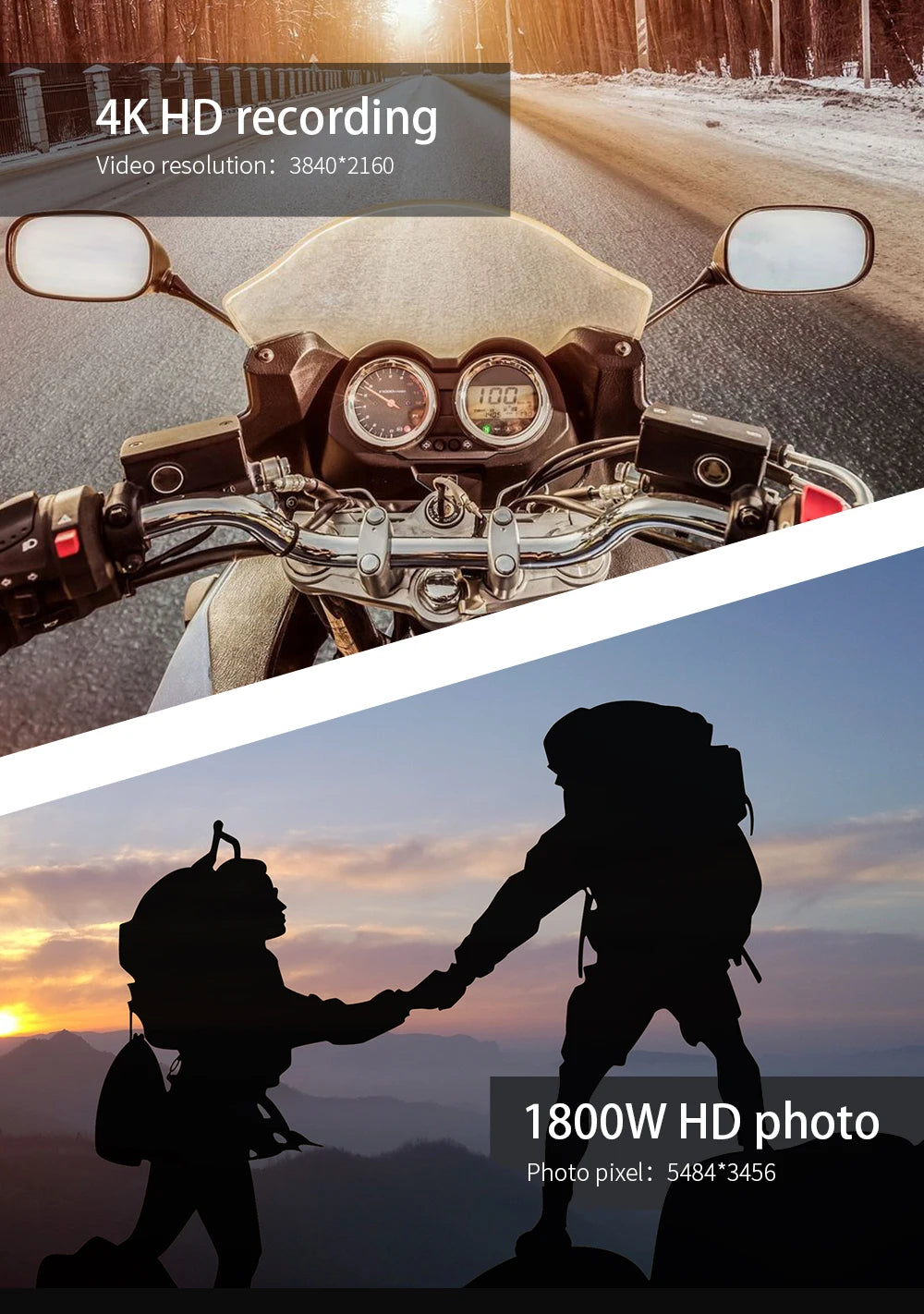 4K 64GB HD FPV Smart Glasses Camera Video Recording Mini Wireless Bodycam Vlogging POV Action Sports Motorcycle Cycling