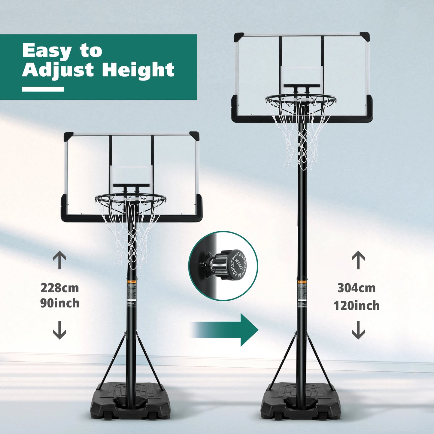 Portable Basketball Hoop System for Outdoor Play and Practice