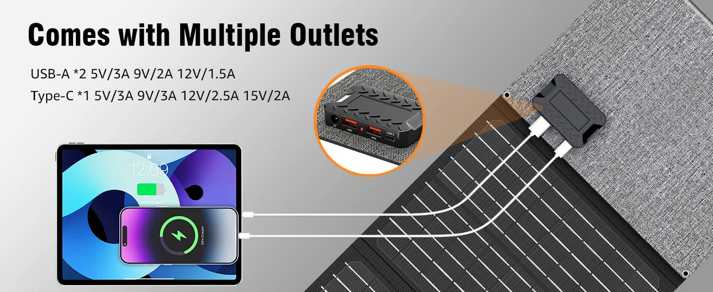 300W 260Wh Portable Power Station with Solar Panels 40W Solar Generator with AC Outlet 110V for Outdoor Garden Travel Camping RV