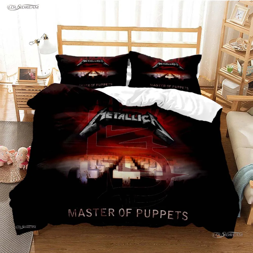 Heavy Metal Music Casal All Season Duvet Cover Comforter Bedding Sets Soft Quilt Cover and Pillowcases Single/Double/Queen/King