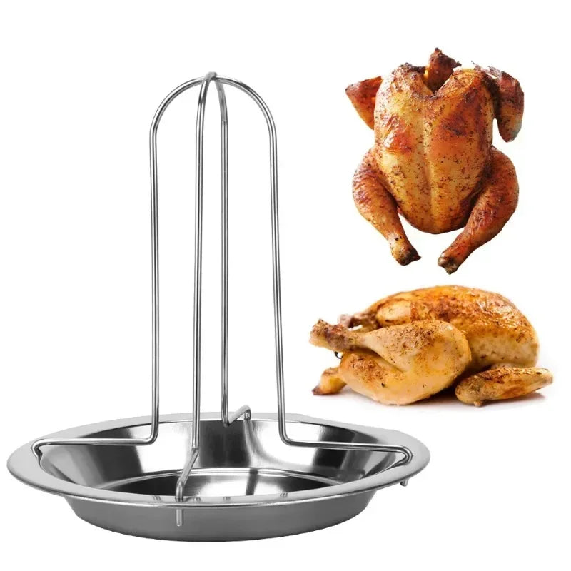 Non-stick Chicken Roaster Rack Outdoor Camping Grill Stand for BBQ Kitchen Tools