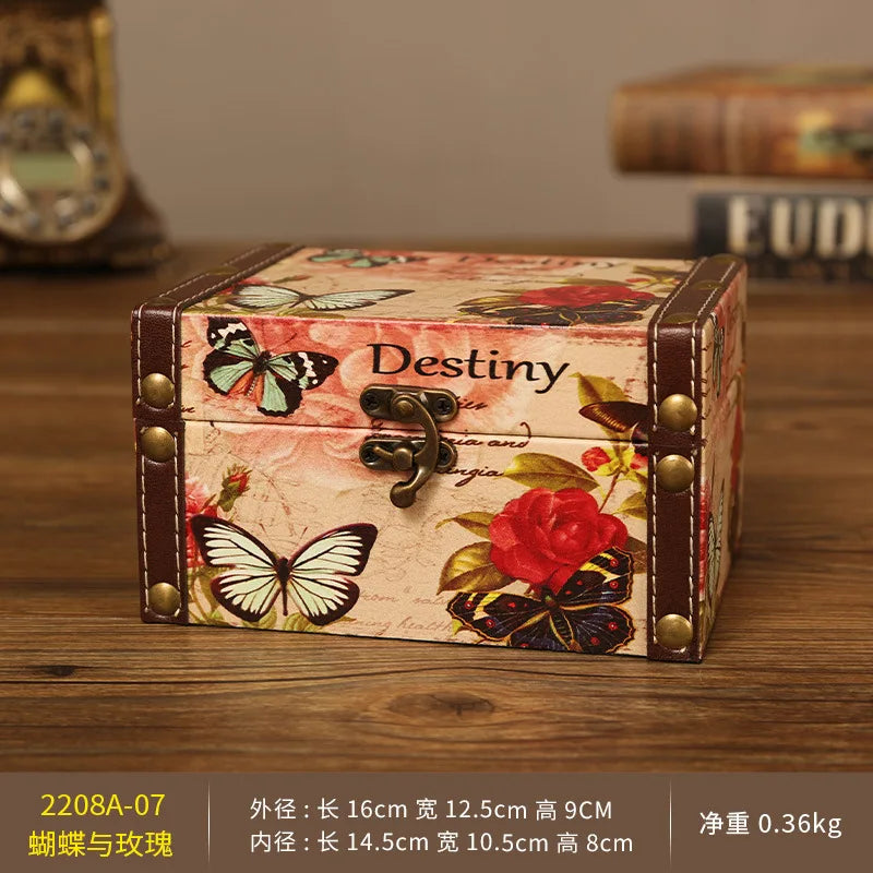 European-Style Retro Storage Box Desktop Cosmetics Sundries Storage Box Leather Wedding Candies Box Gift Box Storage Box