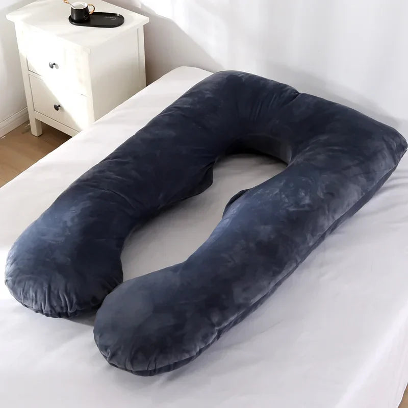 Soft U Shaped Pregnancy Pillow For Side Sleeping Relief