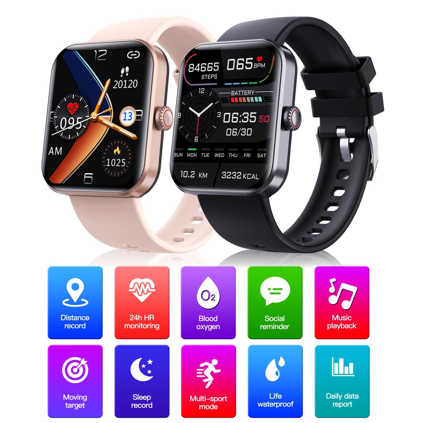F57L 1.9'' Smartwatch Sports Watch with Touchscreen Fitness Tracker