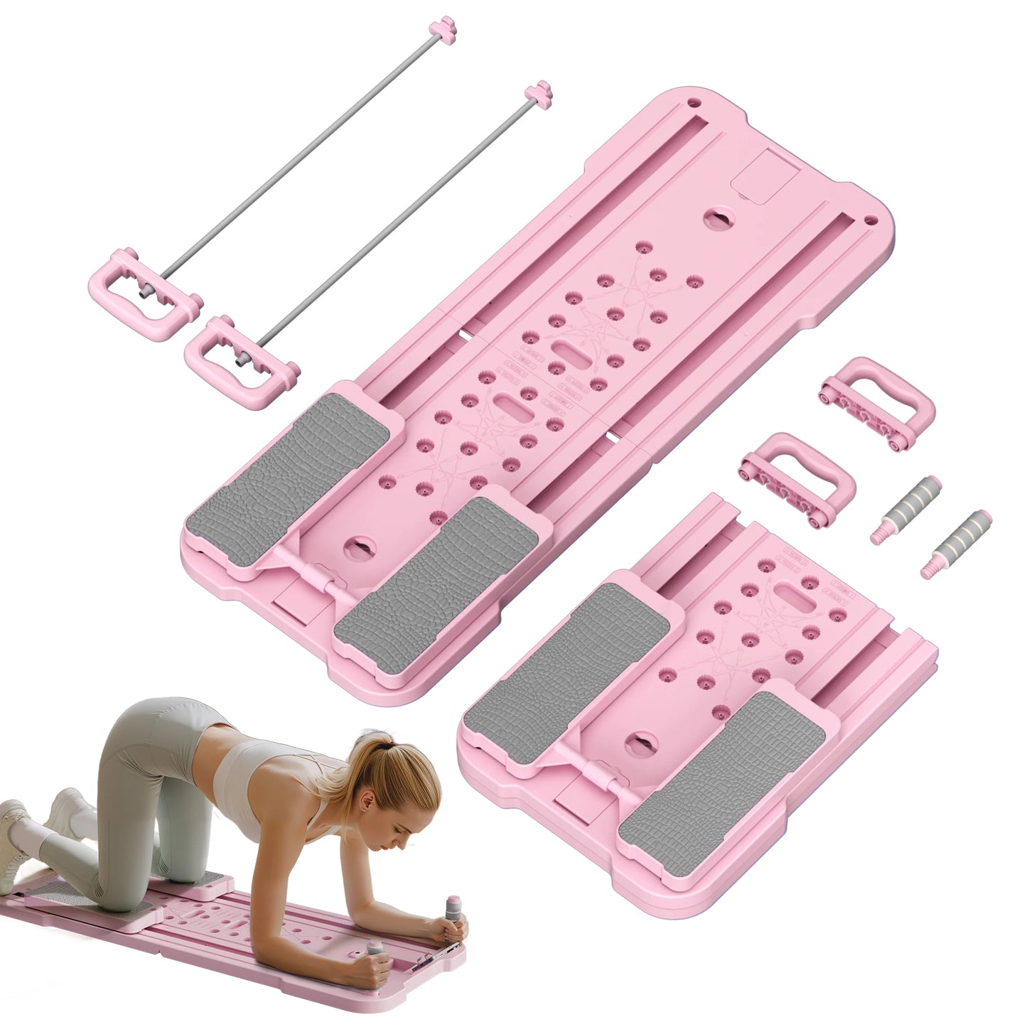 At Home Multifunctional Foldable 4-in-1 Ab Exercise Board Pilates Reformer for Abdominal and Core Strength Training Home Gym