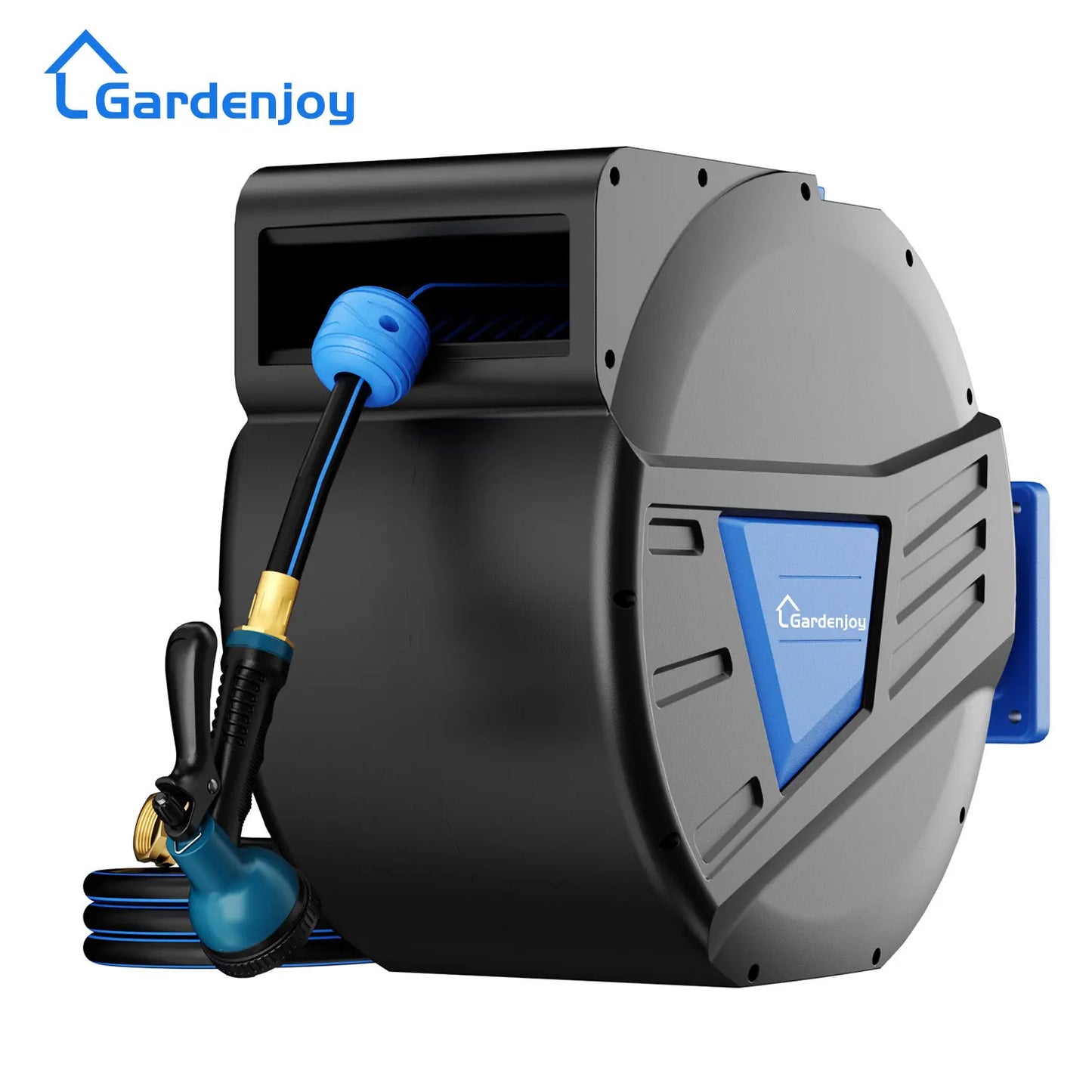 GardenJoy Retractable Garden Hose Reel 1/2in 65ft Wall Mounted