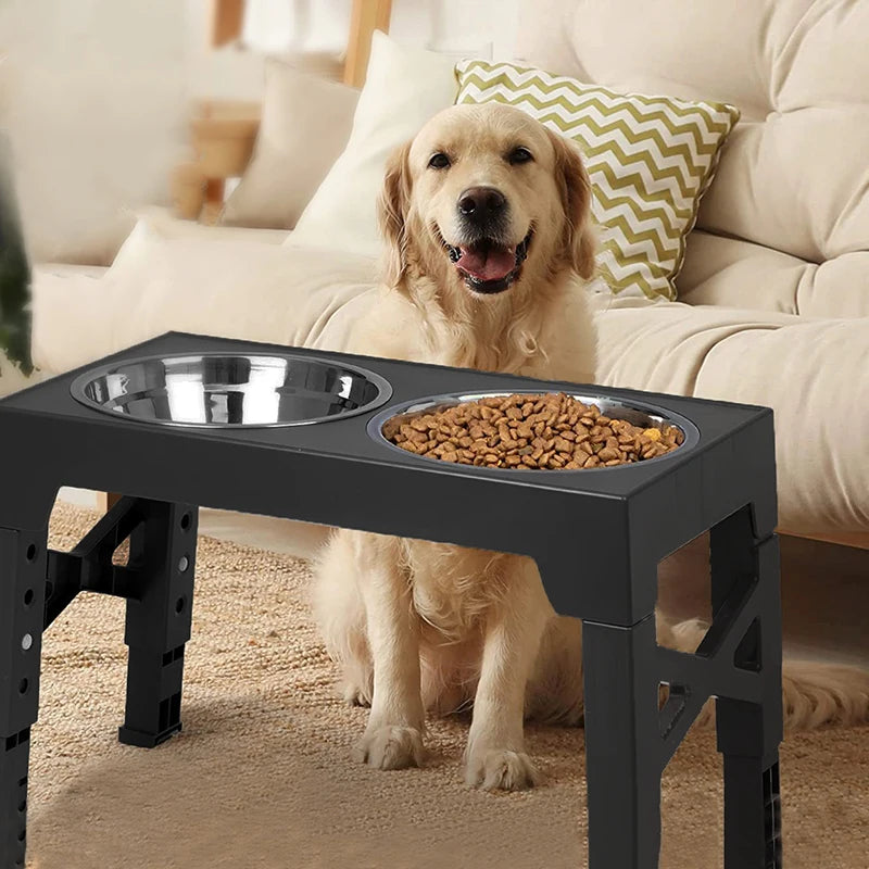 Booteely Elevated Dog Feeder With Dual Stainless Steel Bowls