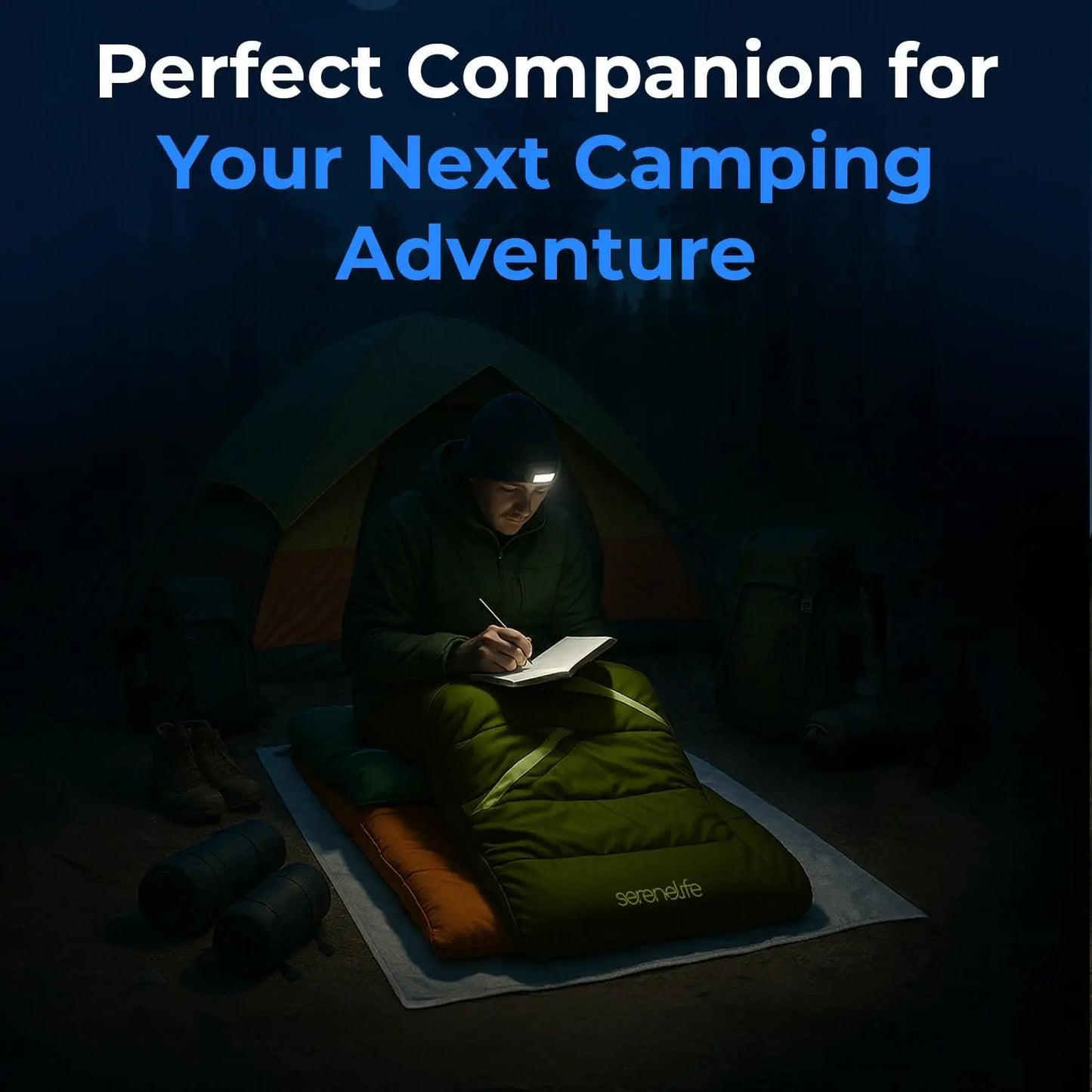 Double Sleeping Bag for Adults Teens, Waterproof Lightweight Camping Gear with 2 Pillows, Weather Proof for Backpacking Hiking
