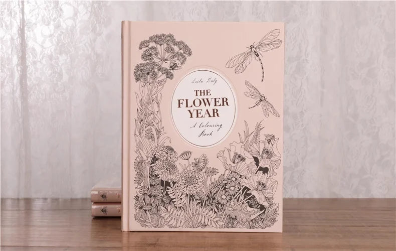 The Flower Year Colouring Book 104 Pages 23.5*18.cm Adult Kids Painting Coloring Graffiti Art Libro Hard Cover