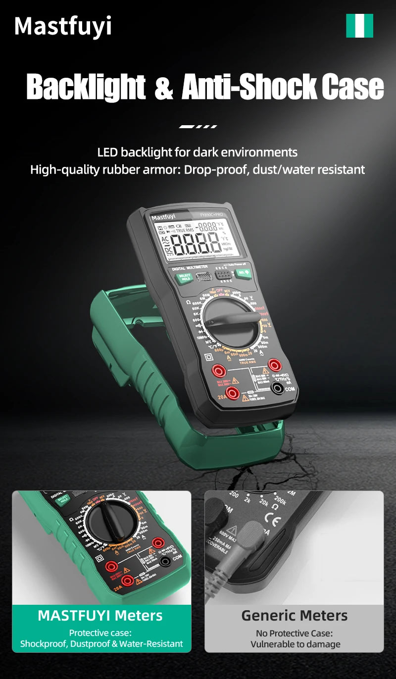 MASTFUYI 2000V 20A Extra-Large Range Digital Multimeter Photovoltaic Multimeter True RMS Multifunctional All-in-One Machine