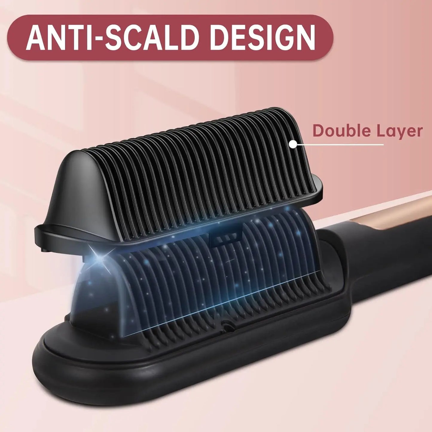Negative Ionic Hair Straightener Brush Auto Shut Off