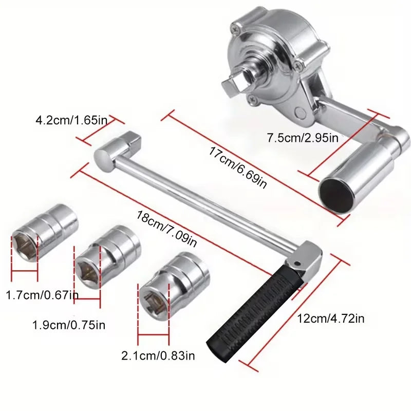 Torque Multiplier Wrench Set 1:58 Ratio Heavy Duty Torque Wrench with 4 Sockets (17/19/21/22mm) for Car Truck Tire Repair