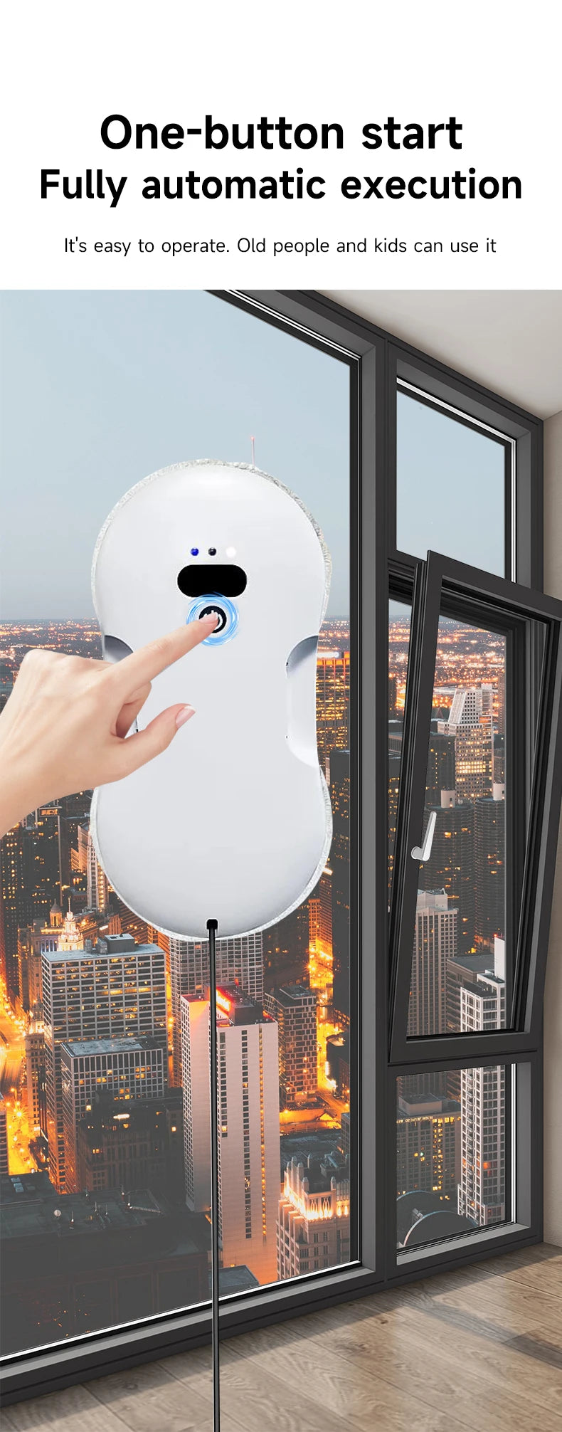 Two-way spray window cleaner machine man automatic electric large suction household high-rise glass window cleaner machine man