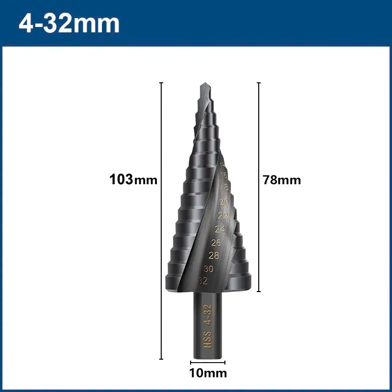 XCAN Step Drill Bit Metal Drill 4-12/20/32mm 6-30mm HSS Cobalt Step Cone Drill Bit Set Wood/Metal Hole Cutter Drilling Tool