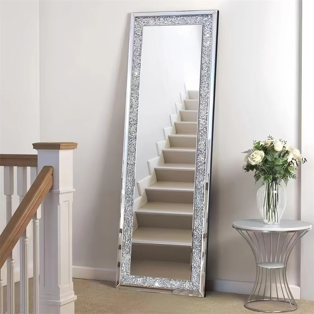 XXXL Large Charming Diamond Decorative Wall Mirror Crushed Crystal