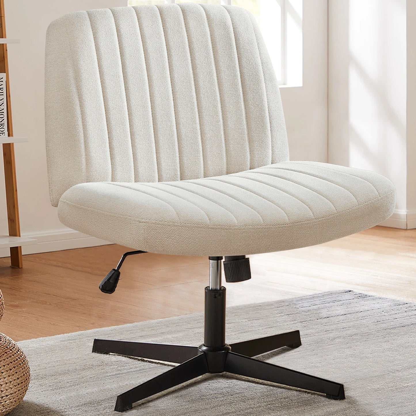 JHK Cross Legged Office Chair With Rocking Adjustable Swivel