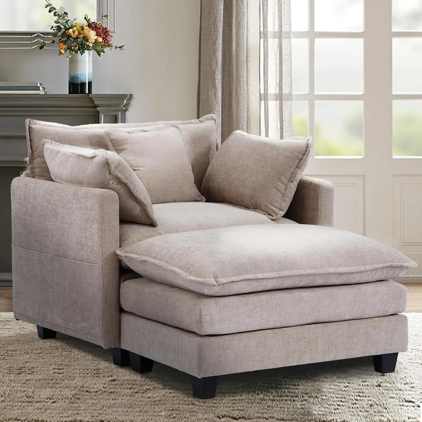 40" Chenille Lounge Chair, Modern Couch Cozy Sofa Bed, Upholstered Living Room Single Sofa Accent Chair, Customized