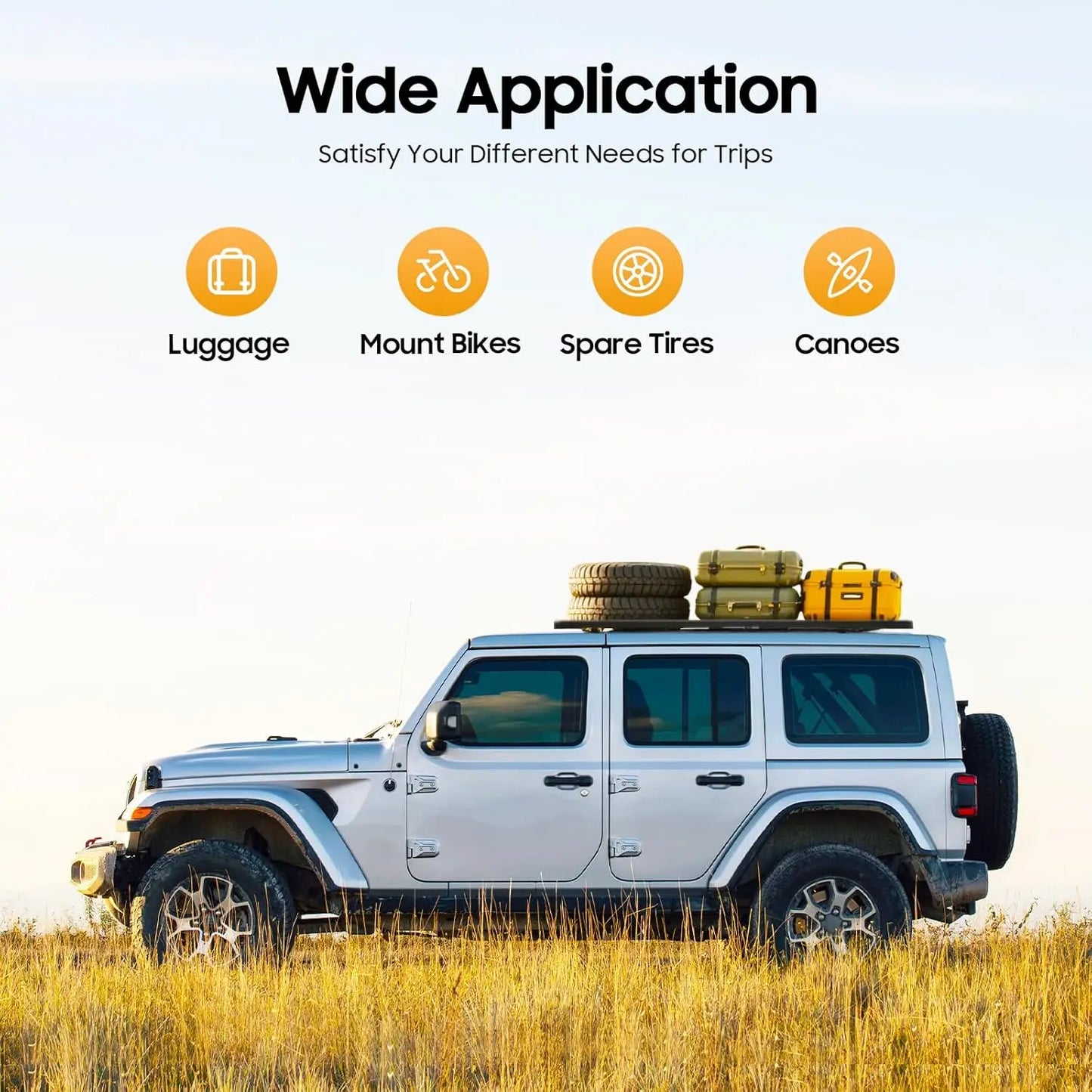 63*47.24In Platform Flat Roof Rack,330.69-440.92lbs Capacity Car Top Flat Roof Luggage Rack Universal Roof Flat Rack