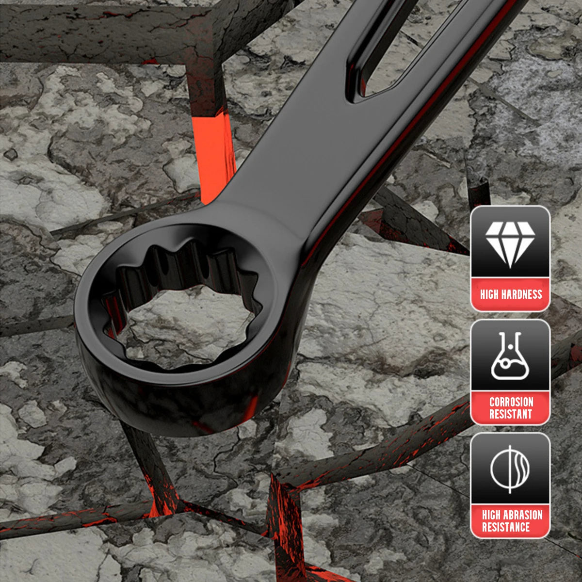 Max Torque  Premium Combination Wrench Set, Chrome Vanadium Steel, Long Pattern Design | Include Metric 6-32mm