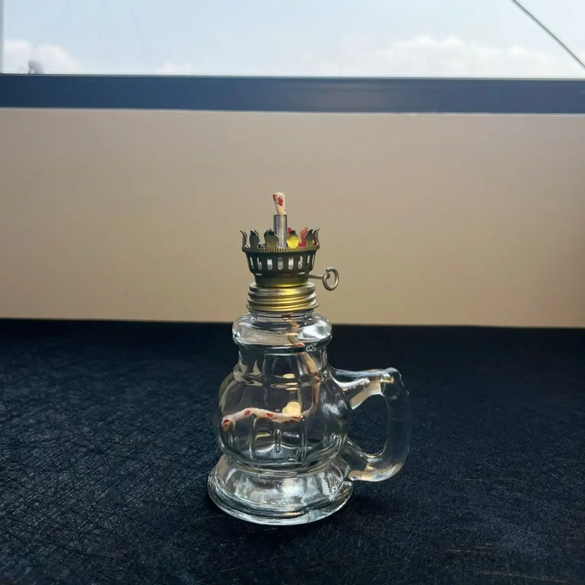 Classic Mini Glass Oil Lantern For Romantic Desktop Decor