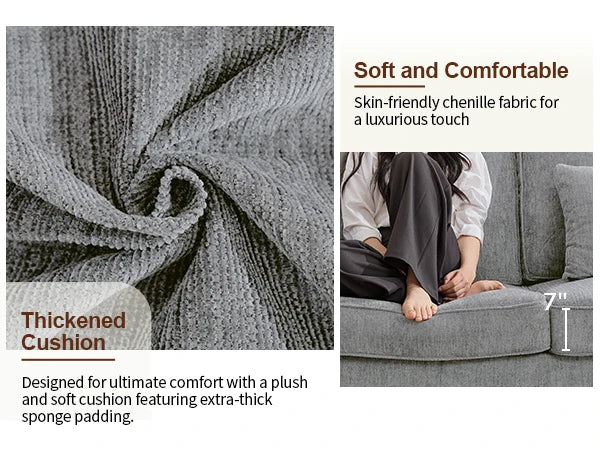 Premium Cloud Chenille Sofa For Elegant Living Room Style