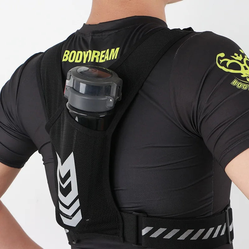 Reflective Running Backpack Lightweight Sports Running Cycling Vest Mobile Phone Cards Bag Men and Women Jogging Fitness Vest