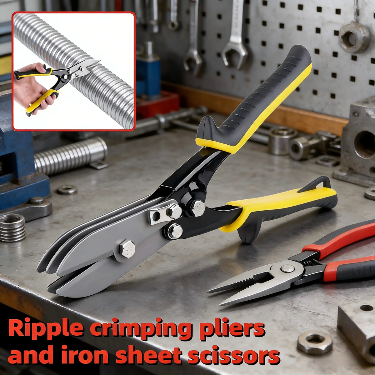 5 Blade Sheet Metal Crimper Hand Crimper For Ductwork Downspout Stove Pipe Duty Sheet Metal Multi Blade Crimping Tool