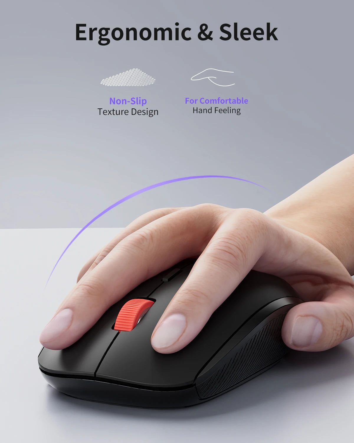 wegear Wireless Mouse 2.4G Slim Mini Cordless Mouse Ergonomic Grips 5Level Adjustable 4000DPI Portable Optical Computer Mice