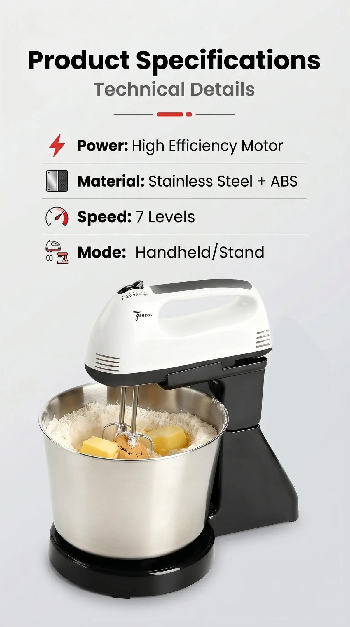 Electric Egg Beater, Cream Mixer, Household Egg Beater, Cross-Border Mixer