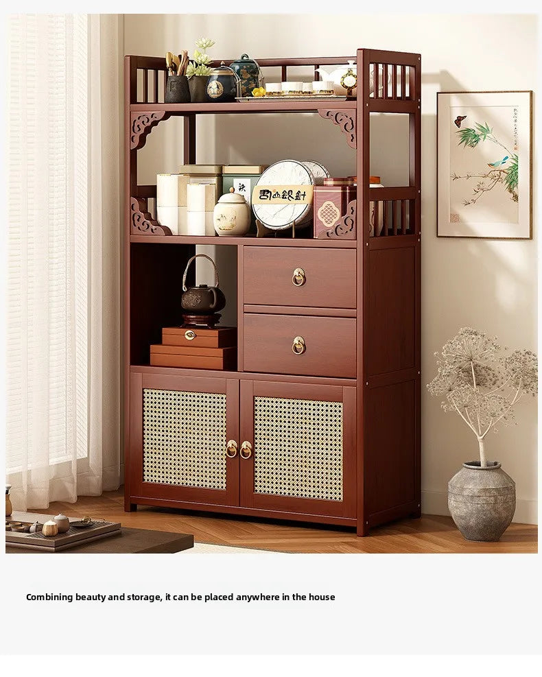Multifunctional Furniture with Drawers & Shelves, Kitchen Cupboard, Living Room Storage Organizer, Tea Table Cabinet