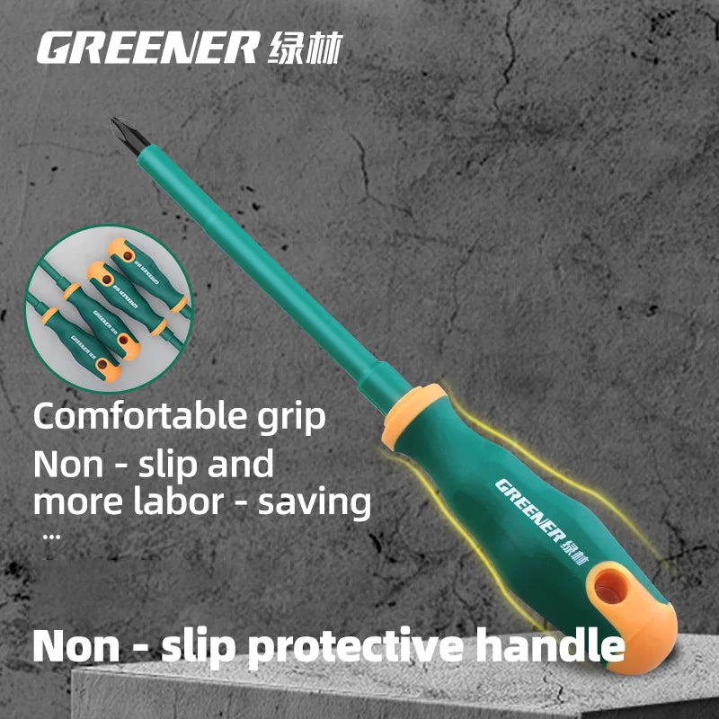 GREENERY Insulated Electrician Screwdriver Current-Isolate Phillips Flat Driver Magnetic Slotted Cross Screwdrivers for Repair