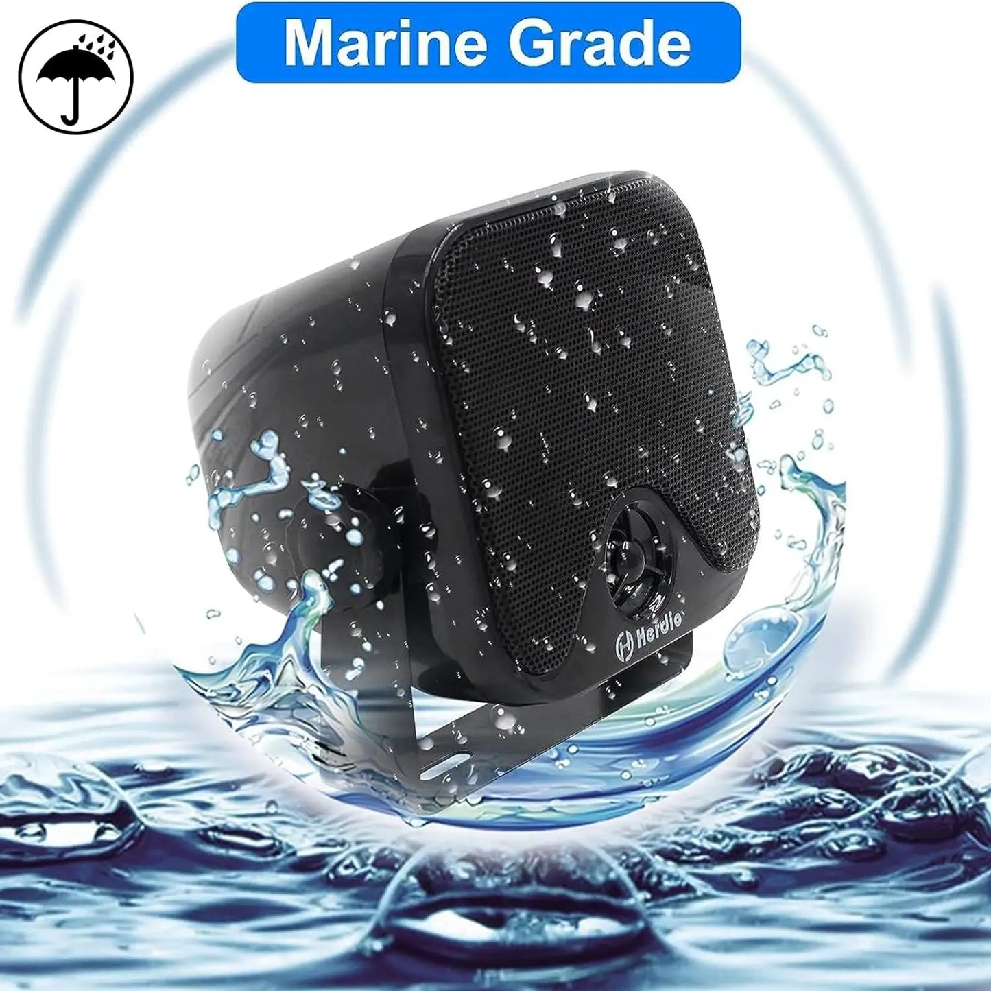 Herdio Waterproof Marine Speakers 100W Outdoor ATV UTV